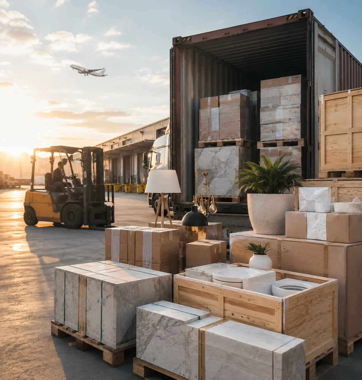 Mixed products prepared for shipment